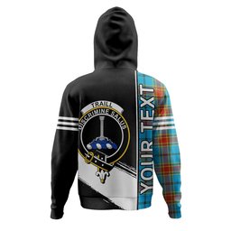 ScotsTee Shop Scottish Traill (Trayle) Weathered Clan Crest Tartan Hoodie Quarter Personalized