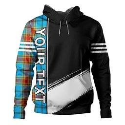 ScotsTee Shop Scottish Traill (Trayle) Weathered Clan Crest Tartan Hoodie Quarter Personalized