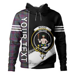 ScotsTee Shop Scottish Wood Weathered Clan Crest Tartan Hoodie Quarter Personalized