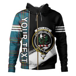 ScotsTee Shop Scottish MacLaine of LochBuie Hunting (MacLaine) Ancient Clan Crest Tartan Hoodie Quarter Personalized