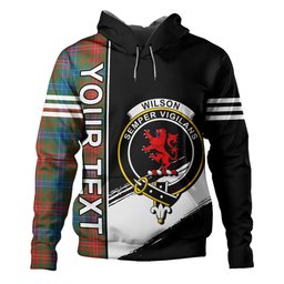 ScotsTee Shop Scottish Wilson Ancient Clan Crest Tartan Hoodie Quarter Personalized