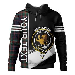 ScotsTee Shop Scottish Newlands (Walker Newlands) Modern Clan Crest Tartan Hoodie Quarter Personalized