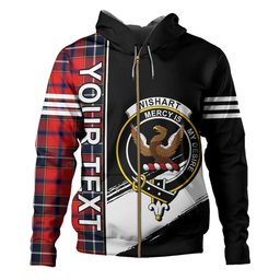 ScotsTee Shop Scottish Wishart Dress Modern Clan Crest Tartan Hoodie Quarter Personalized