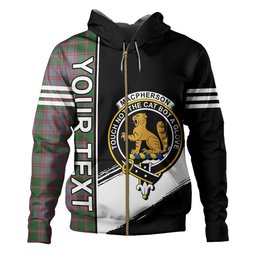 ScotsTee Shop Scottish MacPherson of Glentruim Modern Clan Crest Tartan Hoodie Quarter Personalized