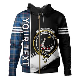 ScotsTee Shop Scottish Thorburn (Thurburn) Modern Clan Crest Tartan Hoodie Quarter Personalized