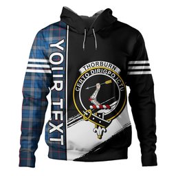 ScotsTee Shop Scottish Thorburn (Thurburn) Modern Clan Crest Tartan Hoodie Quarter Personalized