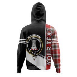 ScotsTee Shop Scottish MacLean of Duart Dress Red Modern Clan Crest Tartan Hoodie Quarter Personalized