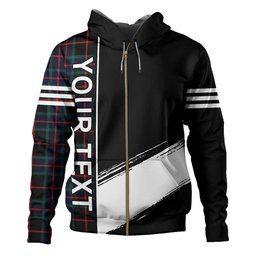 ScotsTee Shop Scottish Nairn Modern Clan Crest Tartan Hoodie Quarter Personalized