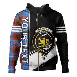 ScotsTee Shop Scottish Newton Clan Crest Tartan Hoodie Quarter Personalized