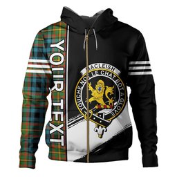 ScotsTee Shop Scottish MacLeish Ancient Clan Crest Tartan Hoodie Quarter Personalized