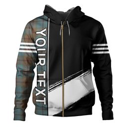 ScotsTee Shop Scottish Strachan Weathered Clan Crest Tartan Hoodie Quarter Personalized