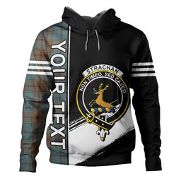 ScotsTee Shop Scottish Strachan Weathered Clan Crest Tartan Hoodie Quarter Personalized