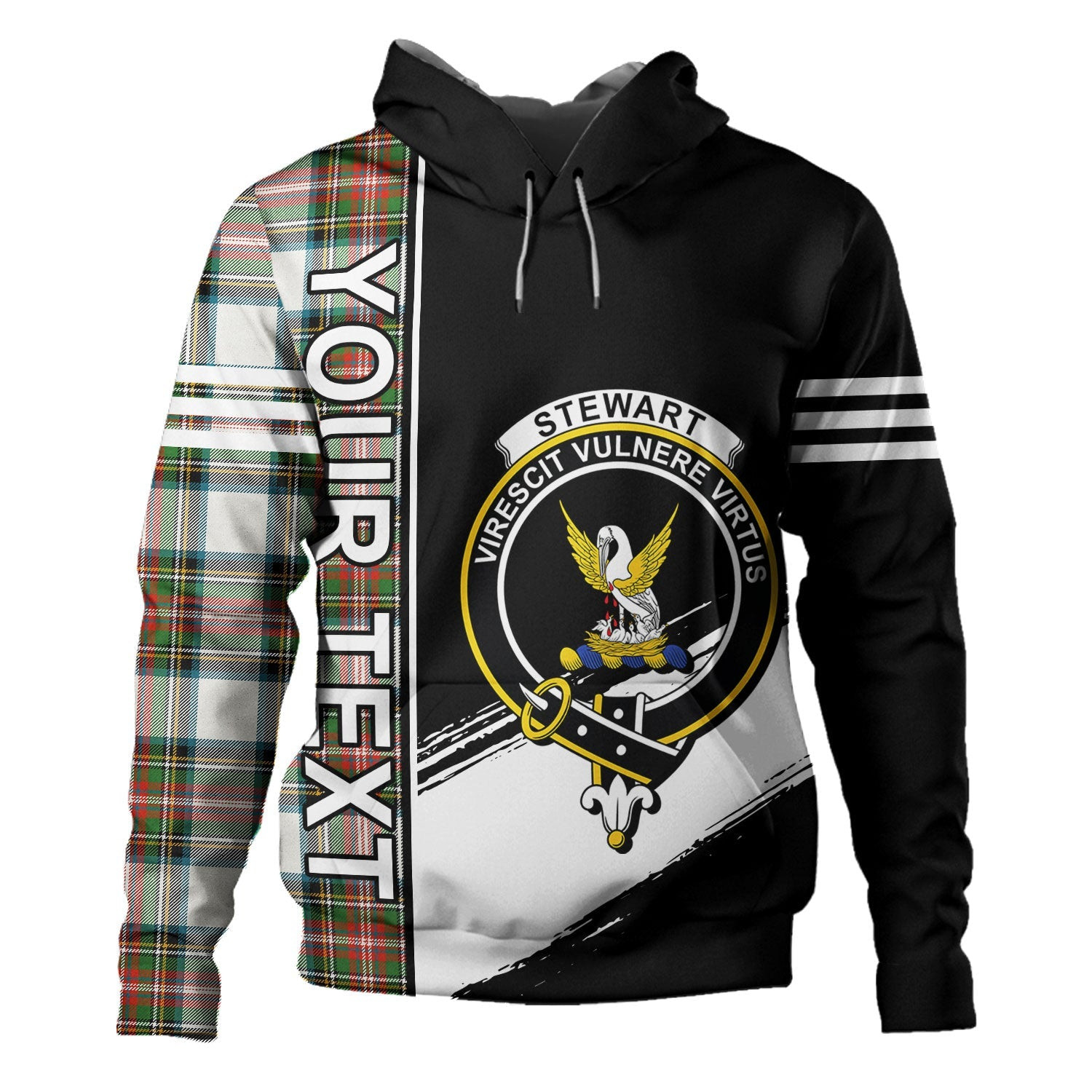 ScotsTee Shop Scottish Stewart Dress Ancient Clan Crest Tartan Hoodie Quarter Personalized