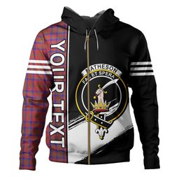ScotsTee Shop Scottish Matheson Weathered Clan Crest Tartan Hoodie Quarter Personalized