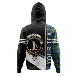 ScotsTee Shop Scottish Syme Ancient Clan Crest Tartan Hoodie Quarter Personalized