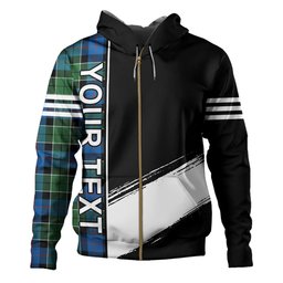 ScotsTee Shop Scottish Syme Ancient Clan Crest Tartan Hoodie Quarter Personalized