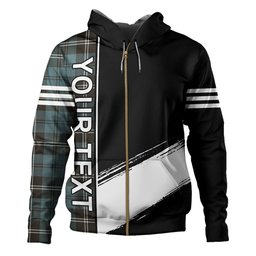 ScotsTee Shop Scottish Swan Weathered Clan Crest Tartan Hoodie Quarter Personalized