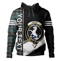ScotsTee Shop Scottish Swan Weathered Clan Crest Tartan Hoodie Quarter Personalized