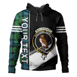 ScotsTee Shop Scottish MacTaggart Ancient Clan Crest Tartan Hoodie Quarter Personalized