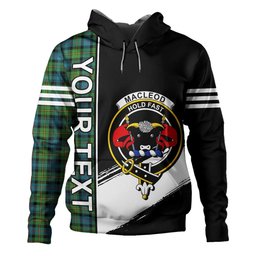 ScotsTee Shop Scottish MacLeod of Skye Ancient Clan Crest Tartan Hoodie Quarter Personalized