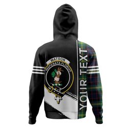 ScotsTee Shop Scottish Watson (Wate Watt) Modern Clan Crest Tartan Hoodie Quarter Personalized