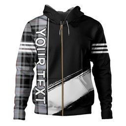 ScotsTee Shop Scottish Moffat Ancient Clan Crest Tartan Hoodie Quarter Personalized