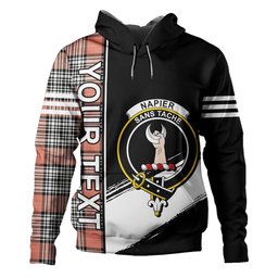 ScotsTee Shop Scottish Napier Rose Ancient Clan Crest Tartan Hoodie Quarter Personalized