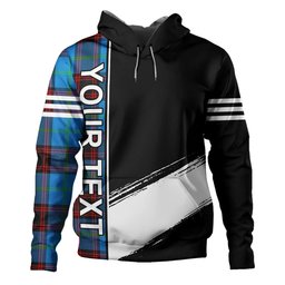 ScotsTee Shop Scottish Wedderburn Clan Crest Tartan Hoodie Quarter Personalized