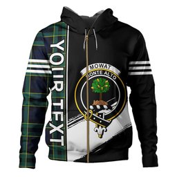 ScotsTee Shop Scottish Mowat Modern Clan Crest Tartan Hoodie Quarter Personalized