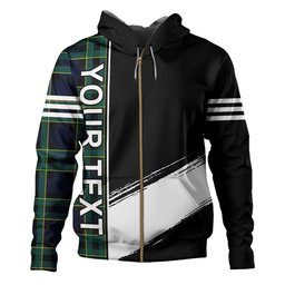 ScotsTee Shop Scottish Mowat Modern Clan Crest Tartan Hoodie Quarter Personalized
