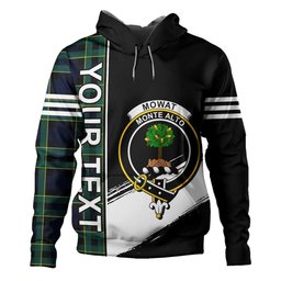 ScotsTee Shop Scottish Mowat Modern Clan Crest Tartan Hoodie Quarter Personalized
