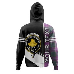 ScotsTee Shop Scottish Pringle Weathered Clan Crest Tartan Hoodie Quarter Personalized