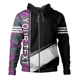 ScotsTee Shop Scottish Pringle Weathered Clan Crest Tartan Hoodie Quarter Personalized