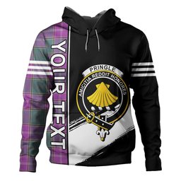 ScotsTee Shop Scottish Pringle Weathered Clan Crest Tartan Hoodie Quarter Personalized