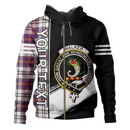 ScotsTee Shop Scottish Walker Dress Modern Clan Crest Tartan Hoodie Quarter Personalized