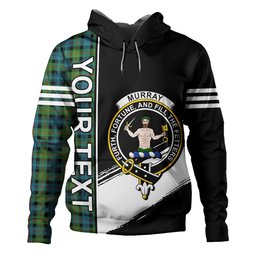 ScotsTee Shop Scottish Murray of Atholl (Murray) Ancient Clan Crest Tartan Hoodie Quarter Personalized