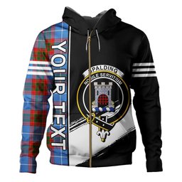ScotsTee Shop Scottish Spalding Clan Crest Tartan Hoodie Quarter Personalized