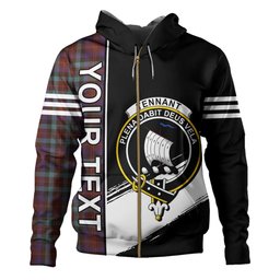 ScotsTee Shop Scottish Tennant Weathered Clan Crest Tartan Hoodie Quarter Personalized
