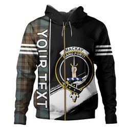 ScotsTee Shop Scottish MacKay Weathered Clan Crest Tartan Hoodie Quarter Personalized