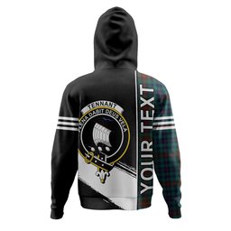 ScotsTee Shop Scottish Tennant Yules Modern Clan Crest Tartan Hoodie Quarter Personalized