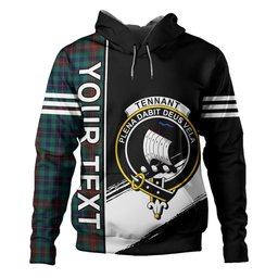 ScotsTee Shop Scottish Tennant Yules Modern Clan Crest Tartan Hoodie Quarter Personalized