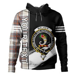 ScotsTee Shop Scottish Walker Dress Weathered Clan Crest Tartan Hoodie Quarter Personalized