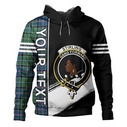 ScotsTee Shop Scottish Stirling Modern Clan Crest Tartan Hoodie Quarter Personalized