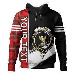 ScotsTee Shop Scottish Stewart of Rothesay Modern Clan Crest Tartan Hoodie Quarter Personalized