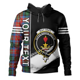 ScotsTee Shop Scottish Rattray of Lude Ancient Clan Crest Tartan Hoodie Quarter Personalized
