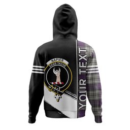 ScotsTee Shop Scottish Napier Weathered Clan Crest Tartan Hoodie Quarter Personalized