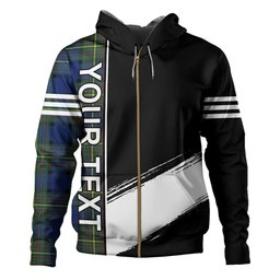 ScotsTee Shop Scottish Muir Modern Clan Crest Tartan Hoodie Quarter Personalized