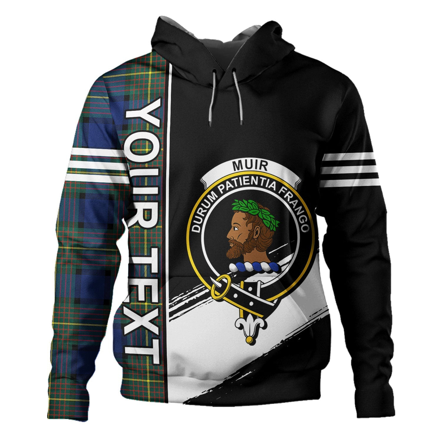 ScotsTee Shop Scottish Muir Modern Clan Crest Tartan Hoodie Quarter Personalized