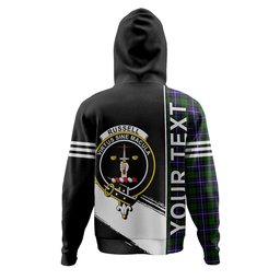 ScotsTee Shop Scottish Russell Modern Clan Crest Tartan Hoodie Quarter Personalized