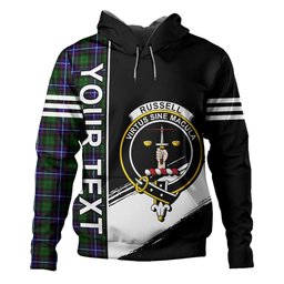 ScotsTee Shop Scottish Russell Modern Clan Crest Tartan Hoodie Quarter Personalized